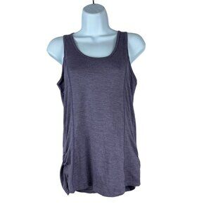 Gaiam Womens Purple Racerback Tank Top W/ Ruched Sides S